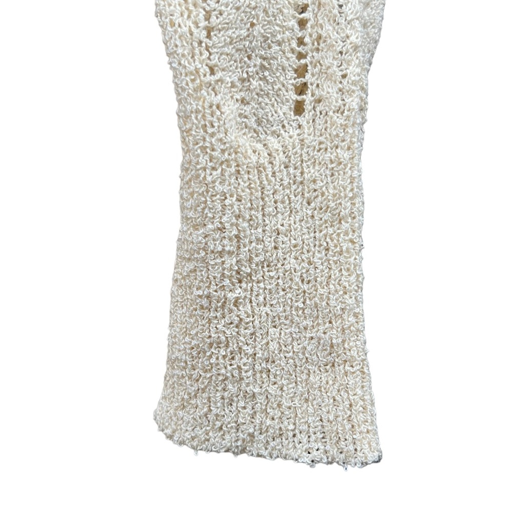 ASTR The Label Cream Colored Faux Wrap Stretchy Knit Semi-Sheer Sweater Med EUC - Picture 11 of 14